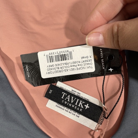 NWT Tavik [ XS ] Chase Colorblock One-Piece Swimsuit Desert Rose/ Grey‎ - Picture 9 of 12